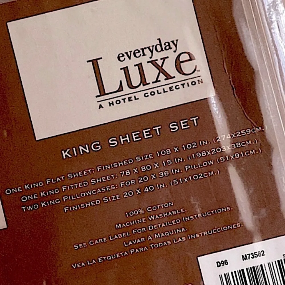 LUXE HOTEL COLLECTION COTTON SATEEN 500 THREAD COUNT KING SHEETS SET Brown